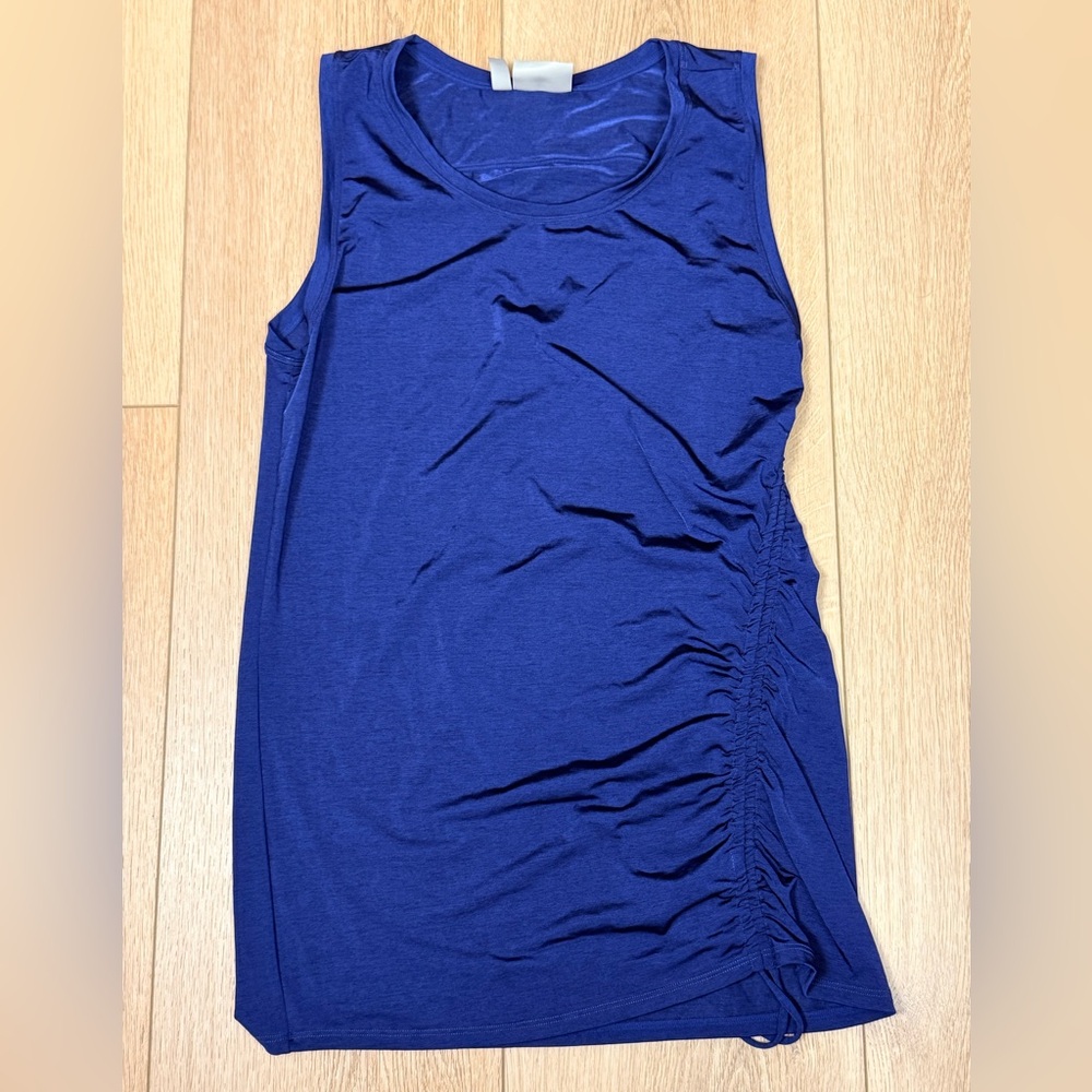Athleta Blue Ruched Performance Tank Top - Picture 1 of 4